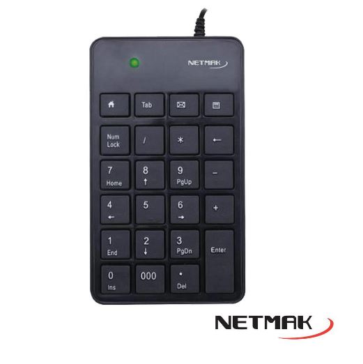 TECLADO NUMERICO - NEGRO - USB - NM-KB250 - NETMAK