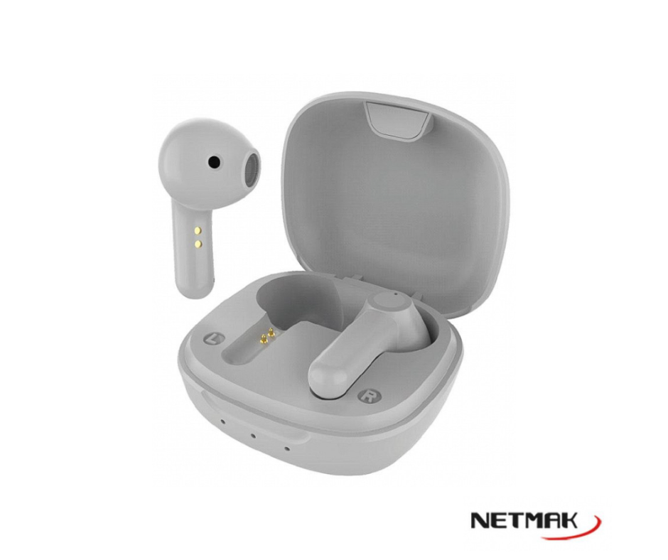 AURICULAR BLUETOOTH EARBUDS IN EAR + ESTUCHE - 3 HRS USO - BLANCO - ESTUCHE CON BATERIA RECARGABLE - NM-MIKO-W - NETMAK