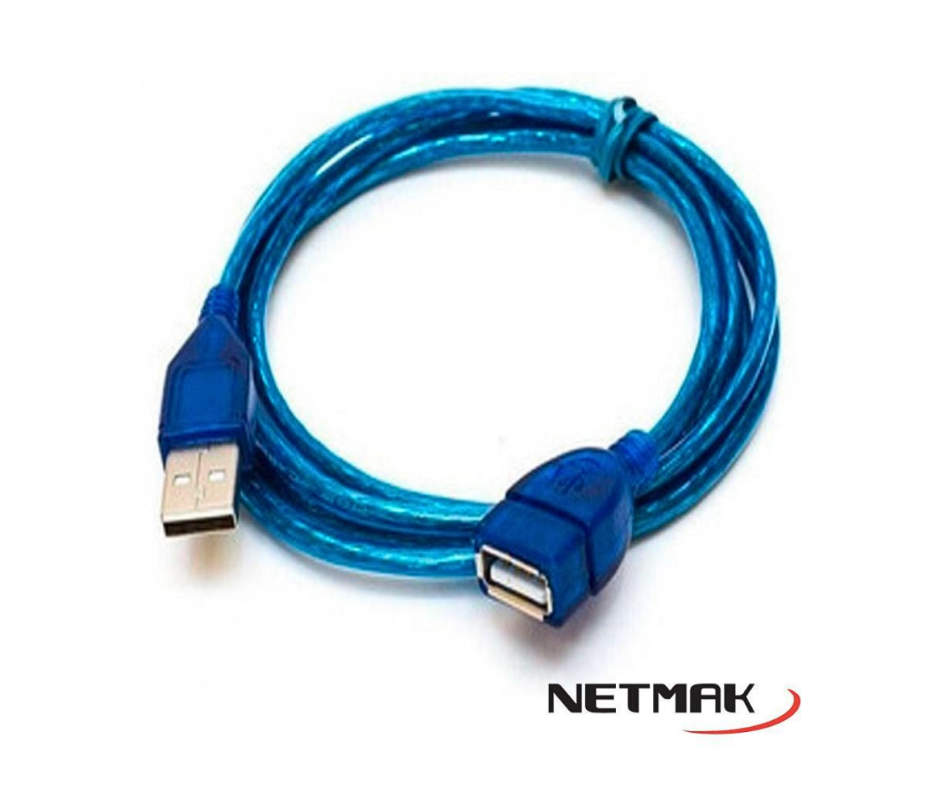 CABLE USB 2.0 - ALARGUE - M A H -  3MTS - BULK - NM-C09-3 - NETMAK