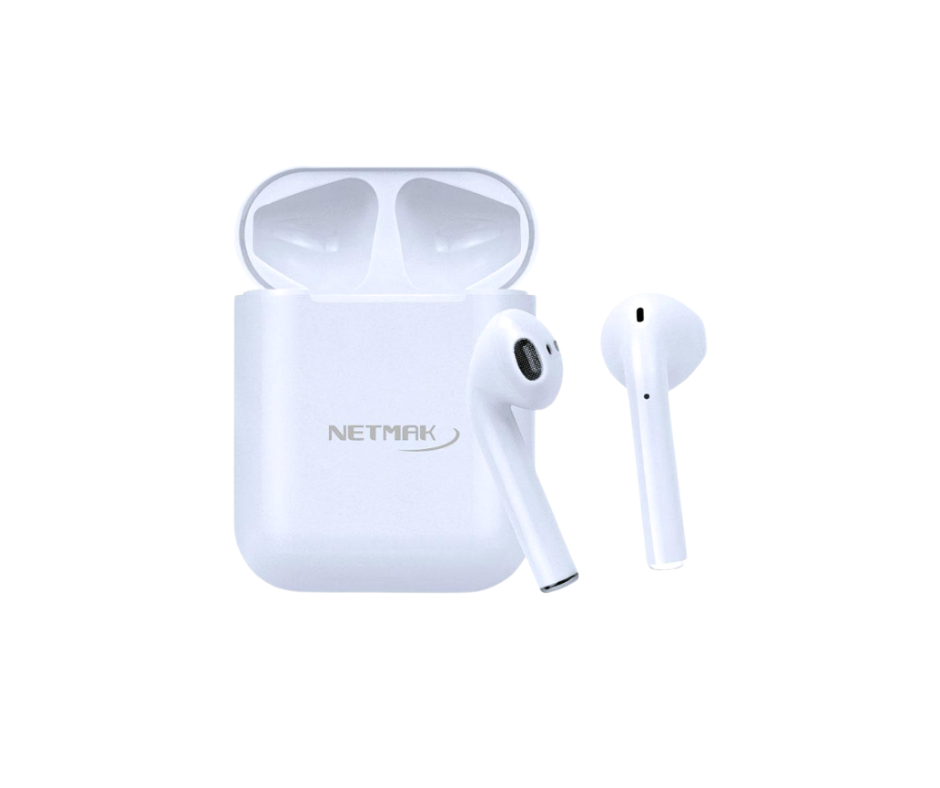 AURICULAR BLUETOOTH EARBUDS IN EAR + ESTUCHE - BLANCO - ESTUCHE CON BATERIA RECARGABLE - NM-TOUCH. - NETMAK