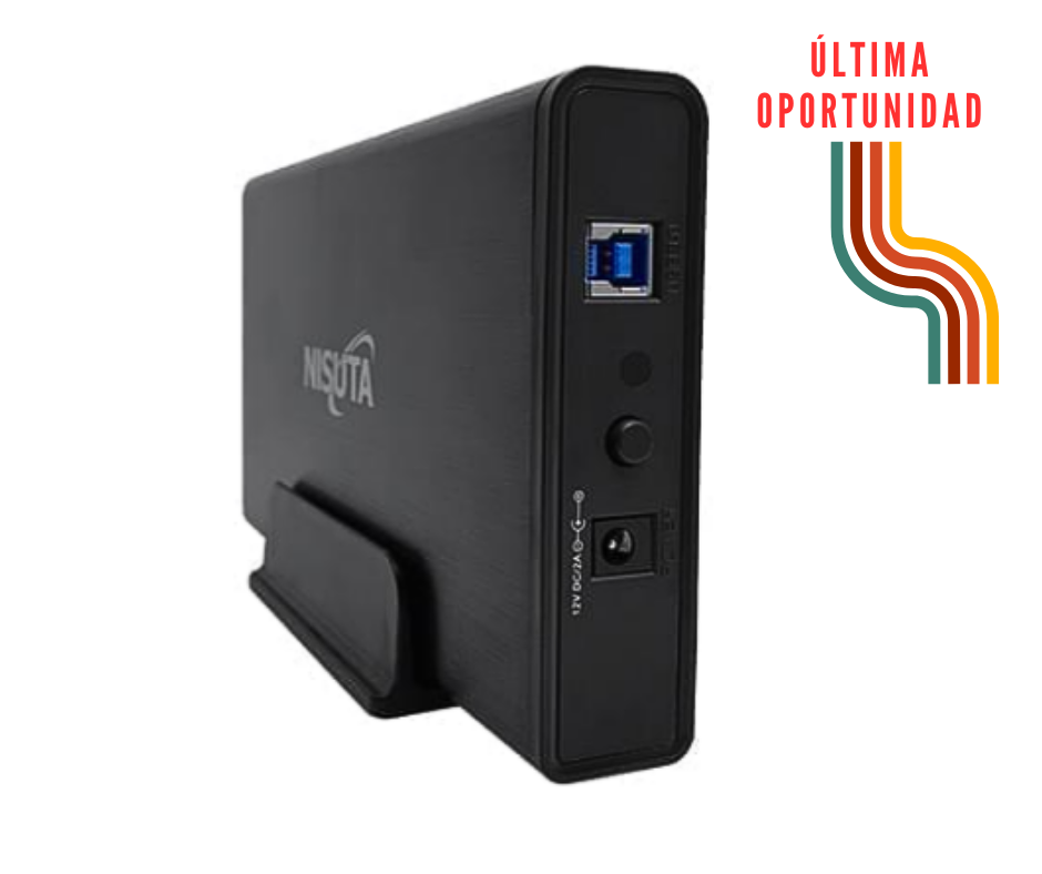 CAJA PARA DISCO 3.5` USB 3.0 -  ALUMINIO - NEGRA - 4TB- NS-GASA35 - CARRY - NISUTA