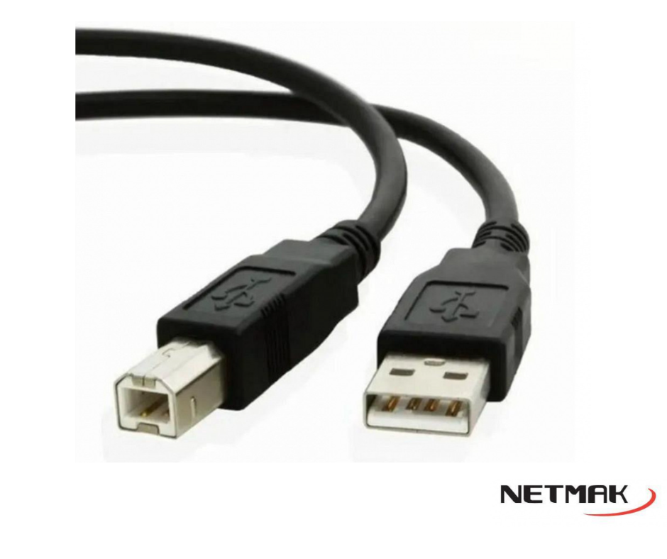 CABLE USB 2.0 - IMPRESORA - 1.8MTS -  NM-C03-1.8 - NETMAK