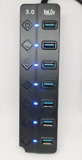HUB USB 3.0 - 7 PUERTOS CON SWITCH ONOFF - INDICADOR LED INDIVIDUAL - USB 3.0 - KQ-022H - INT.CO