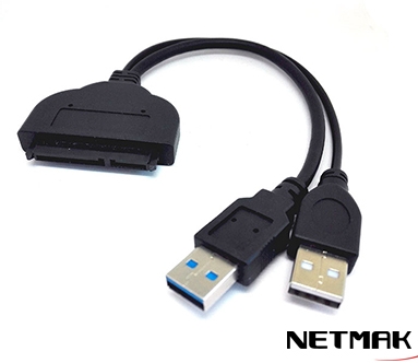 CONVERSOR DE USB 3.0 TIPO C A SATA III Y SSD PARA DISCOS DE 2.5 - NM-SATA4 - NETMAK