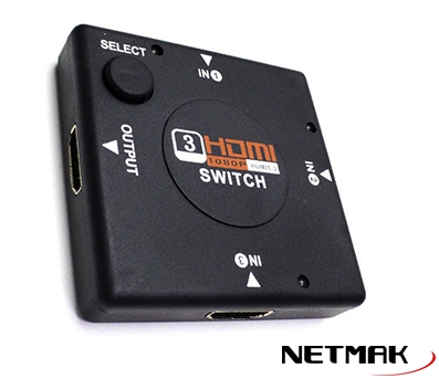 SWITCH HDMI - 3 PUERTOS - NO INCLUYE FUENTE - NM-HD3 - NETMAK