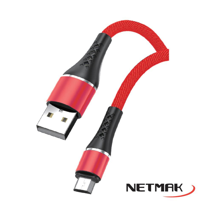 CABLE USB 2.0 A MICRO USB - ROJO - M A M - 1 MTS - NM-117-R - NETMAK