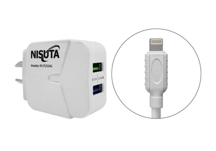 CARGADOR USB + LIGTHNING - CARGA RAPIDA - NS-FU524UI - NISUTA