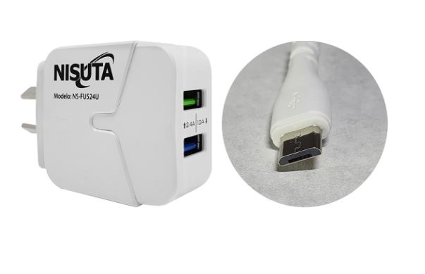 CARGADOR USB/MICRO USB - CARGA RAPIDA - NS-FU524UM - NISUTA