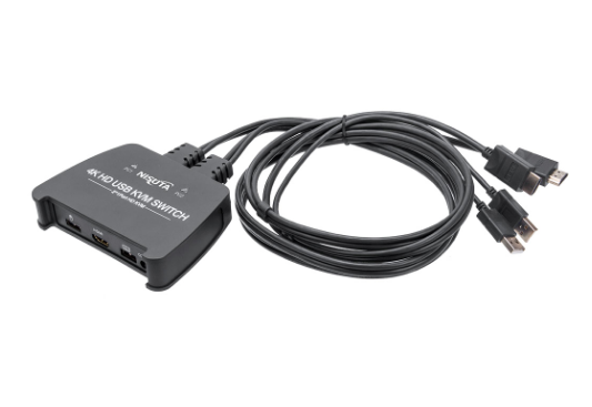 KVM SWITCH  2 PUERTOS. USB + HDMI - CCABLES 1.2MTS - NS-KVMUH2 - NISUTA