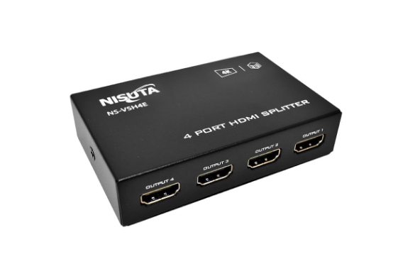 SPLITTER HDMI - 4 PUERTOS -4K - 3D - 1.4B - NS-VSH4E - NISUTA